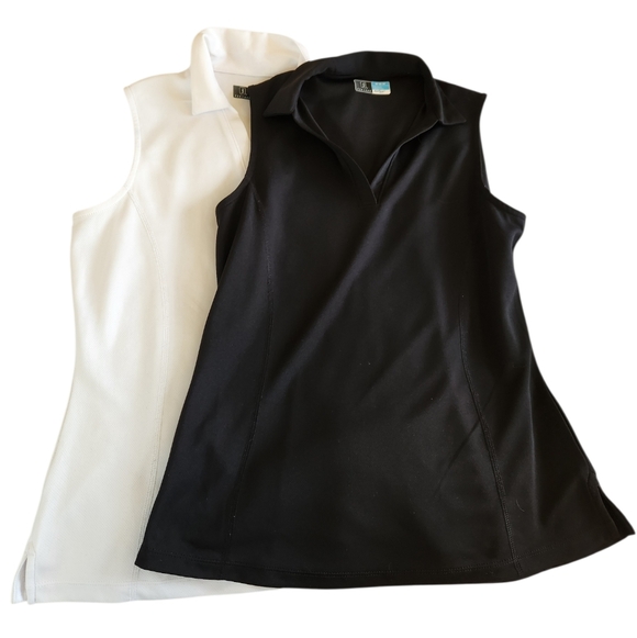 PGA Tour Tops - PGA Tour Airflux Sleeveless Golf Polo Tank Bundle Womens Medium Black White